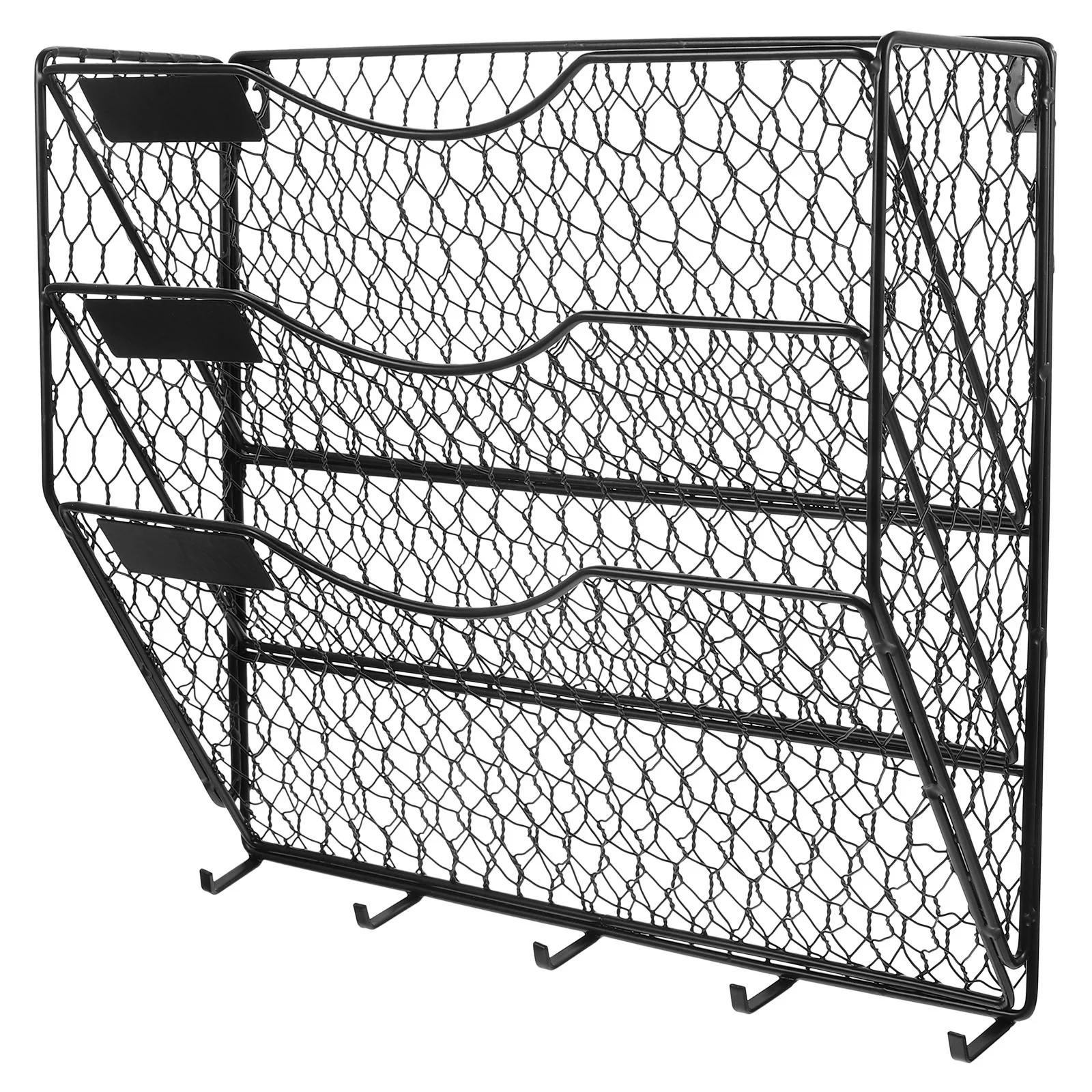

Magazine Display Stand Office File Organizer Wall Storage Metallic Line Basket Iron Holder