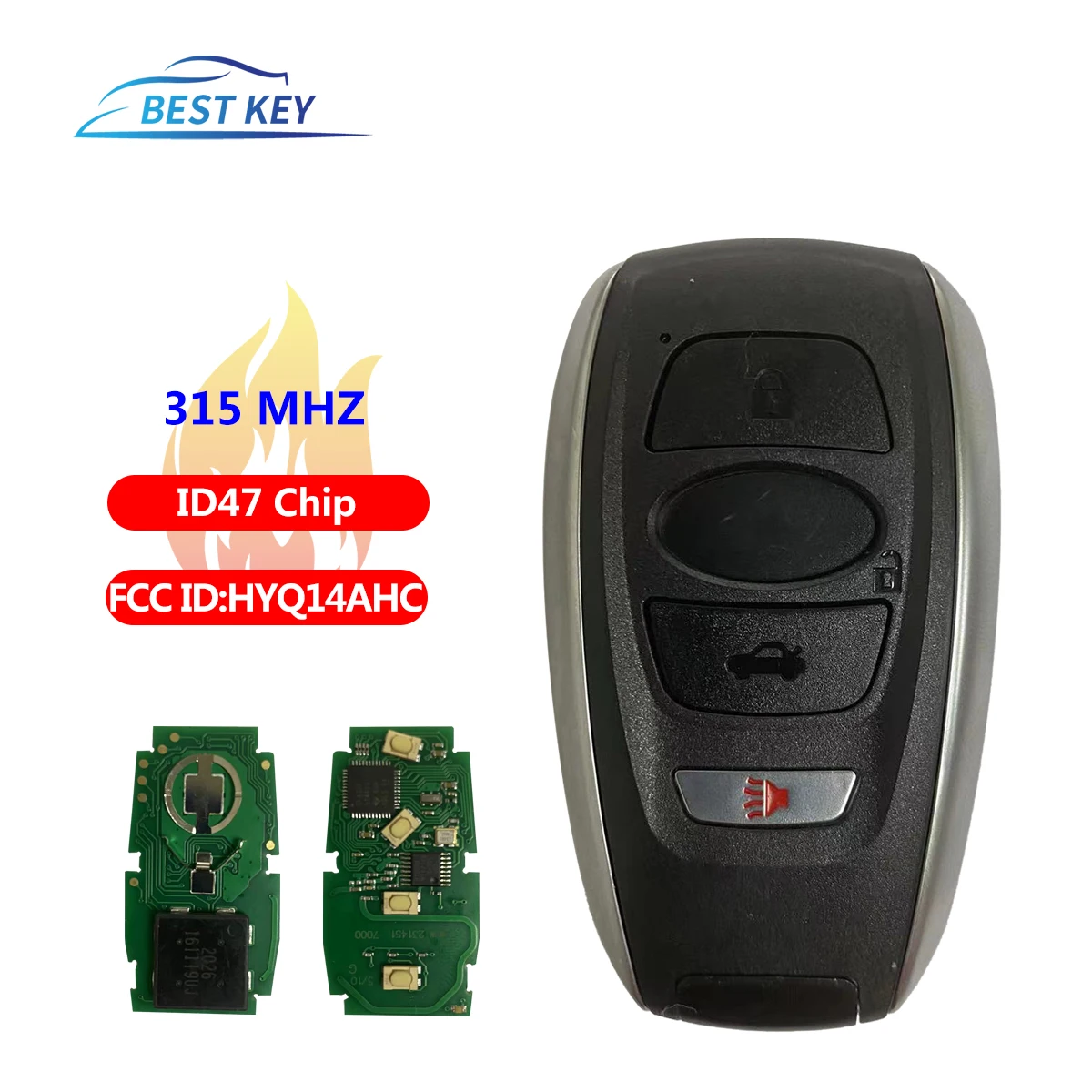 

BEST KEY Smart Remote Key 4 Buttons HYQ14AHC TOY12 FSK 315/433MHz 47 Chip for Subaru Legacy Outback Forester BRZ Impreza XV WRX