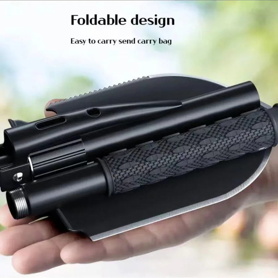 Multifunctional garden shovel for camping, suitable for camping/fishing/wild survival, etc. Shovel. Pickaxe and hoe three-in-one 4
