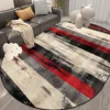 Nordic Abstract Style Oval Living Room Carpet Non-slip Large Size Room Decor Rugs Washable Coffee Tables Mat Bedroom Bedside Rug 3