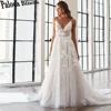 Paloda Modern V Neck Wedding Dresses 2023 Bride Spaghetti Straps Backless Tulle Appliques Vestido De Casamento Customised 1
