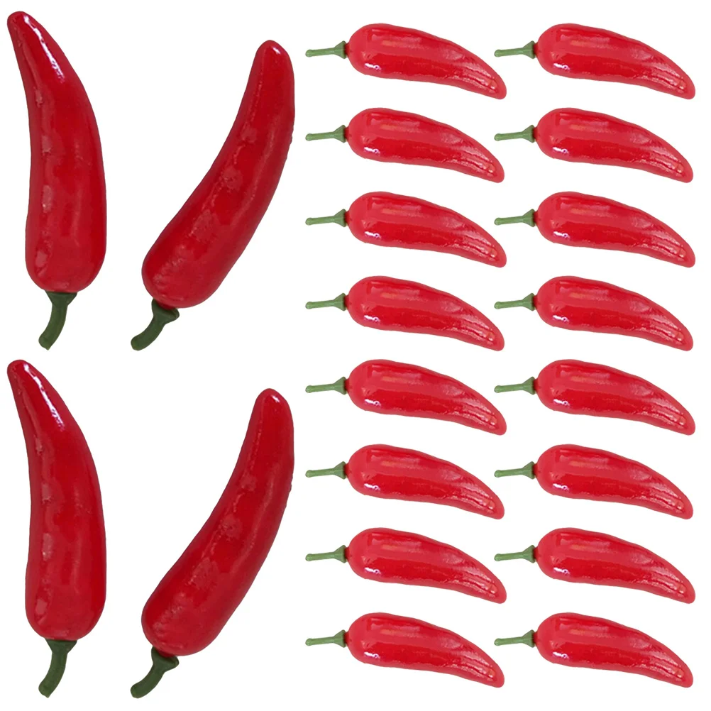 

60pcs Mini Simulation Pepper Artificial Chili Lifelike Pepper Models Artificial Pepper Models