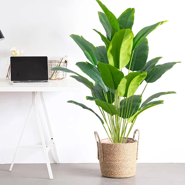 1pc Artificial Plants Large Tropical Palm Tree Fake Banana Plants Leaves Real Touch Plastic Monstera For Home Garden Party Decor 4 1pc Artificial Plants Large Tropical Palm Tree Fake Banana Plants Leaves Real Touch Plastic Monstera For Home Garden Party Decor 4