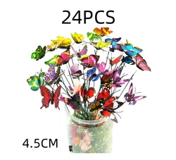Colorful Whimsical Butterfly Garden Stakes - Outdoor Yard Decor and Gardening Decoration (24pcs)
