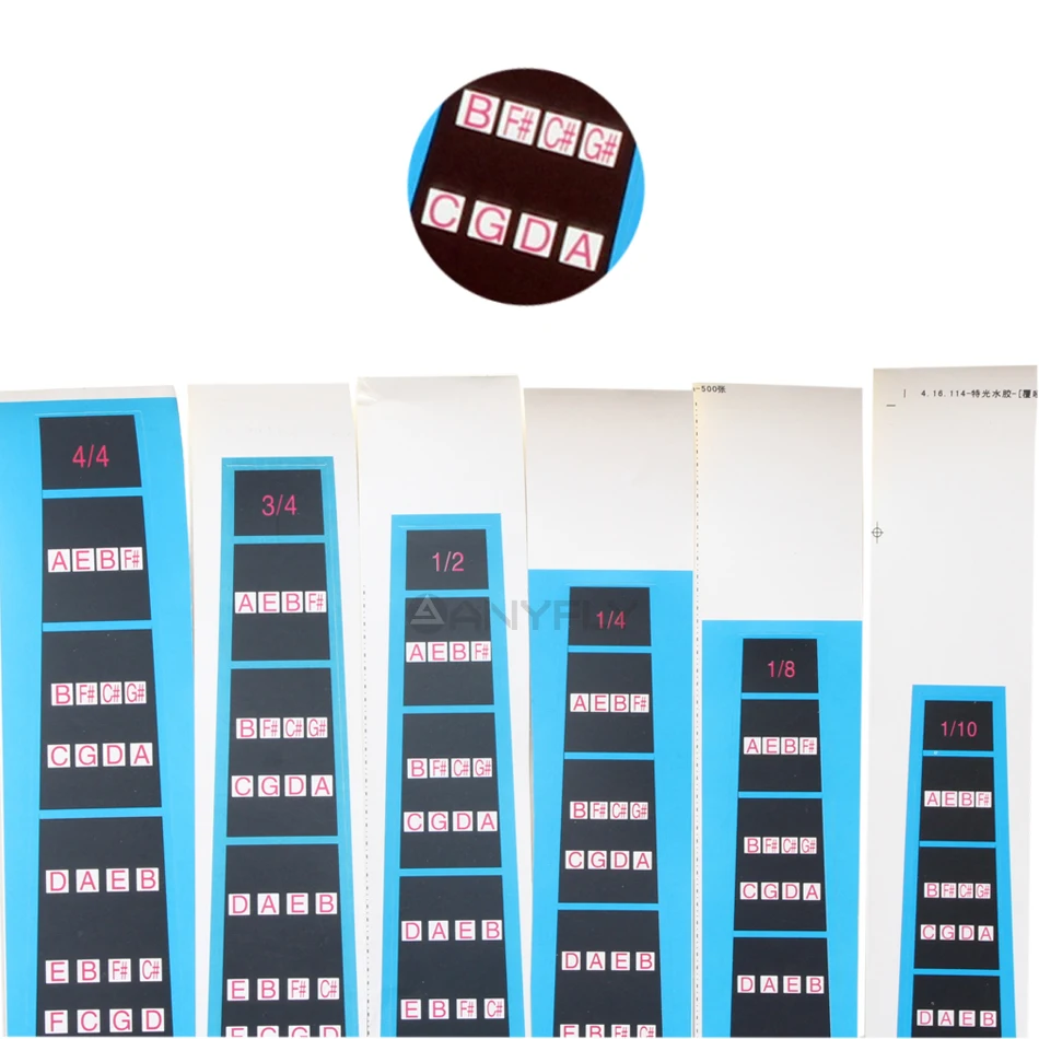 Violin 4/4 3/4 1/2 1/4 1/8 or 1/10 Practice Fiddle Finger Guide Sticker Fingerboard Fretboard Indicator Position Marker 1 Pcs