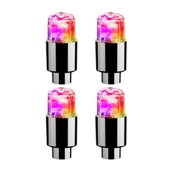 Set di 4 luci LED vivaci per ruote per tappi delle valvole - Coperture luminose neon per veicoli e biciclette