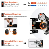 SucceBuy aérographe professionnel double Action 120W pistolet de pulvérisation électrique brosse à Air ensemble de peinture Art ongles tatouage maquillage modèle pulvérisateur 4