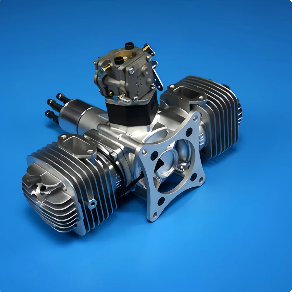 Motore DLE120 E Modello DLE 120 Bicilindrico a Due Tempi con Scarico Laterale, Raffreddamento ad Aria Naturale, Avviamento Manuale, Cilindrata 120cc DLE - immagine 3