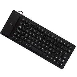 Compact 85 - Key Waterproof USB Wired Soft Silicone Keyboard with Russian and English Layout (85keys Russian)