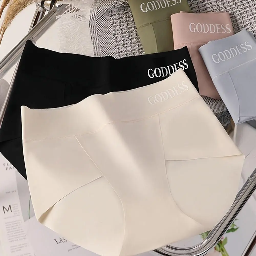 

Invisible Intimate Elastic Pure Desire Mid-Waist Breathable Triangle Panties Seamless Panties Women Underwear Ice Silk