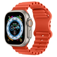 for Apple Watch Ultra 1 2 49mm Ocean Silicone Strap for iwatch Series 9 8 7 6 42mm 44mm 45mm 49mm Breathable Bracelet Wristband 2
