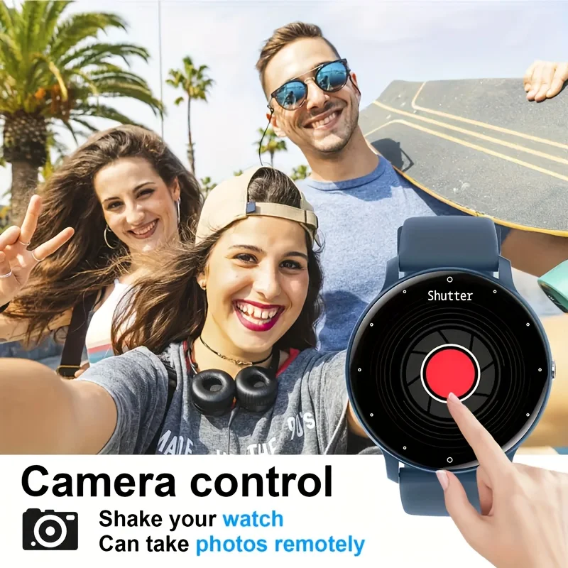 ساعة ذكية PEJE مع شاشة لمس كاملة 1.28 بوصة، أكثر م...