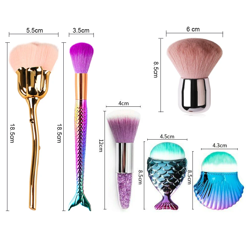 Nail Art Brush Remove Nail Dust Brush Acrylic UV Gel Polish Powder Cleaning Tool Beauty Makeup Brushes Manicure Accessories 6