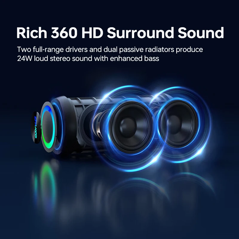 Altoparlante Bluetooth Portatile 30W - Impermeabile IPX7, Stereo 360°, Luci RGB, Per Esterno E Bici