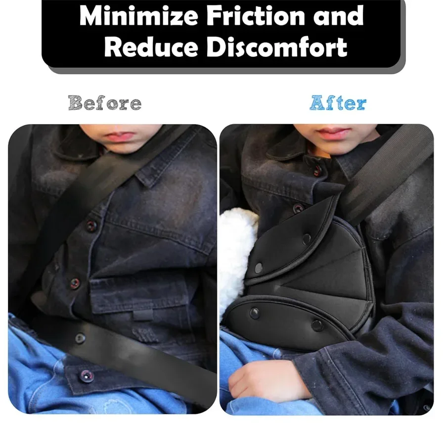 Seat Belt Adjuster for Kids Adults Triangle Positioner Car Seat Strap Pads Cover Adjuster for Kid Belt Clips Safety Strap