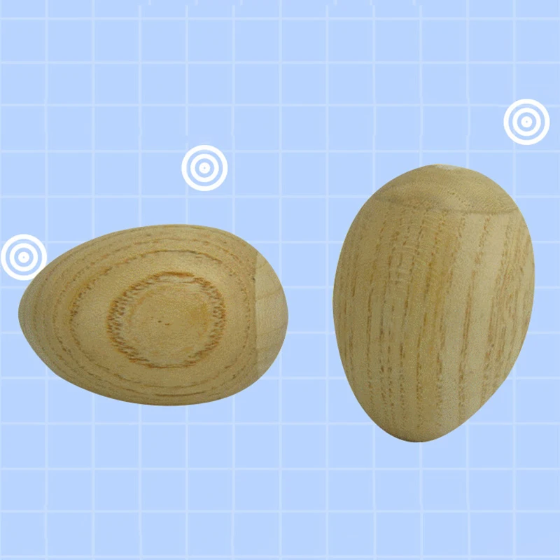 Wooden Egg Musical Instrument Eggs 2pcs Wooden Large And Small Wooden Sand Eggs Wooden Maracas Egg Shakers Musical Percussion