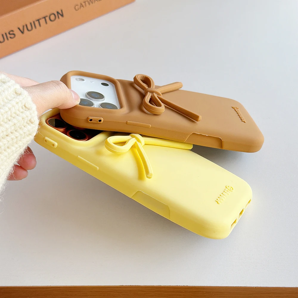 Cute 3D Bowknot Soft Silicone Phone Case - Lovely Shockproof Back Cover