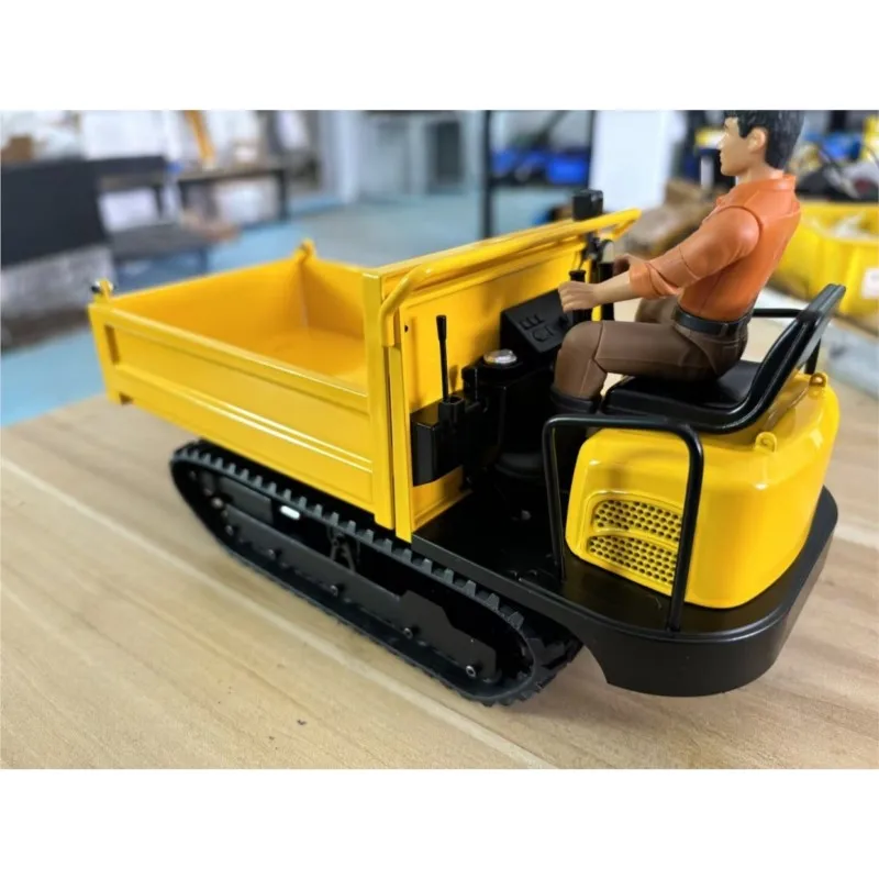 RC 유압 트랙형 운반차 트럭 1/14 C12R RTR 무선 조종 금속 덤퍼 자동차 모델 소형 작업 현장 기계 성인용 장난감