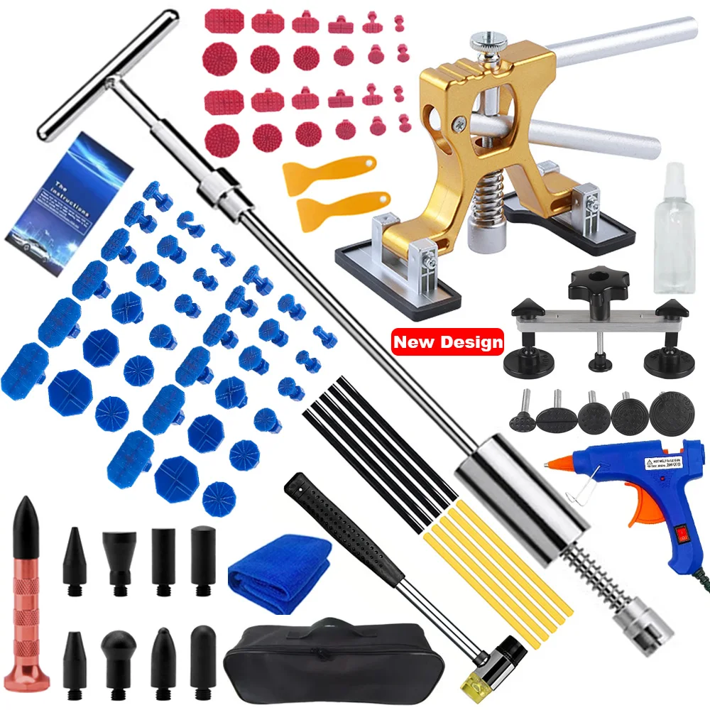 Set 19 Attrezzi Per Riparazione Ammaccature Auto – Senza Vernice, Ventose E Estrattore A T, Per Carrozzerie E Superfici Metalliche