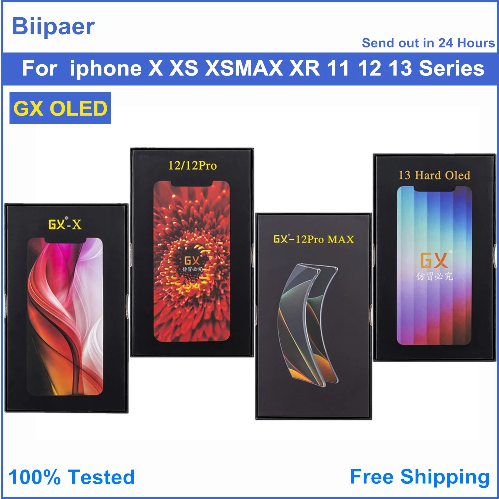 

GX AMOLED LCD Display Screen For iphone X XS XSMAX XR 11 LCD For iphone 12 12Pro 13 12Mini LCDs Assembly AMOLED Tested Real GX