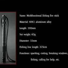  Concave-convex multifunctional tungsten steel men's outdoor portable fire stick fire tactical pen 