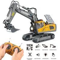 RC Car 2.4G 1:20 11 Channels RC Excavator Dump Trucks Bulldozer Alloy Plastic Engineering Vehicle Electronic Toys For Kids Boy 1