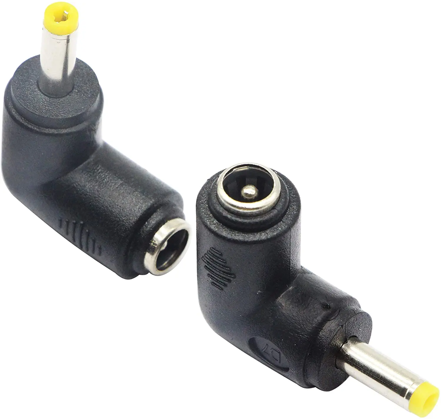 2pack DC4.0x1.7mm Male 90 Degree Angle to DC5.5x2.1mm Female Adapter DC Barrel Power Jack Charging Cable Connector for Tablet