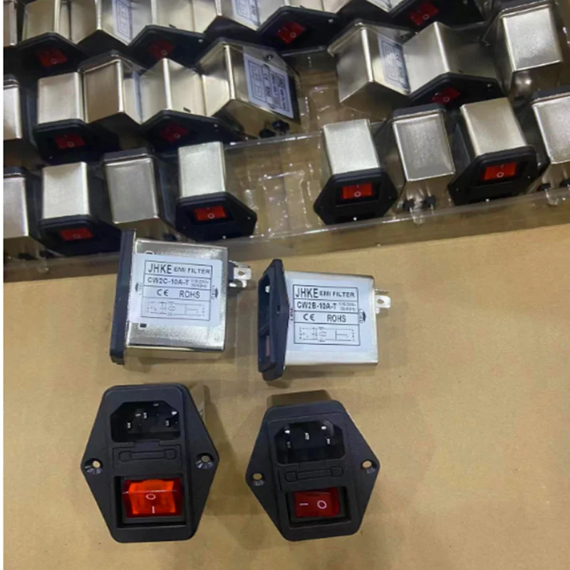 Hifi power filter CW2B-10A-T/CW2B-10A-T anti-interference 220V EMI filter socket electronic component power supply module 1pcs