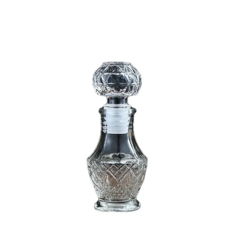 50ML mini style lead-free wine glass bottle barware whiskey decanter with Airtight stopper whiskey decanter set