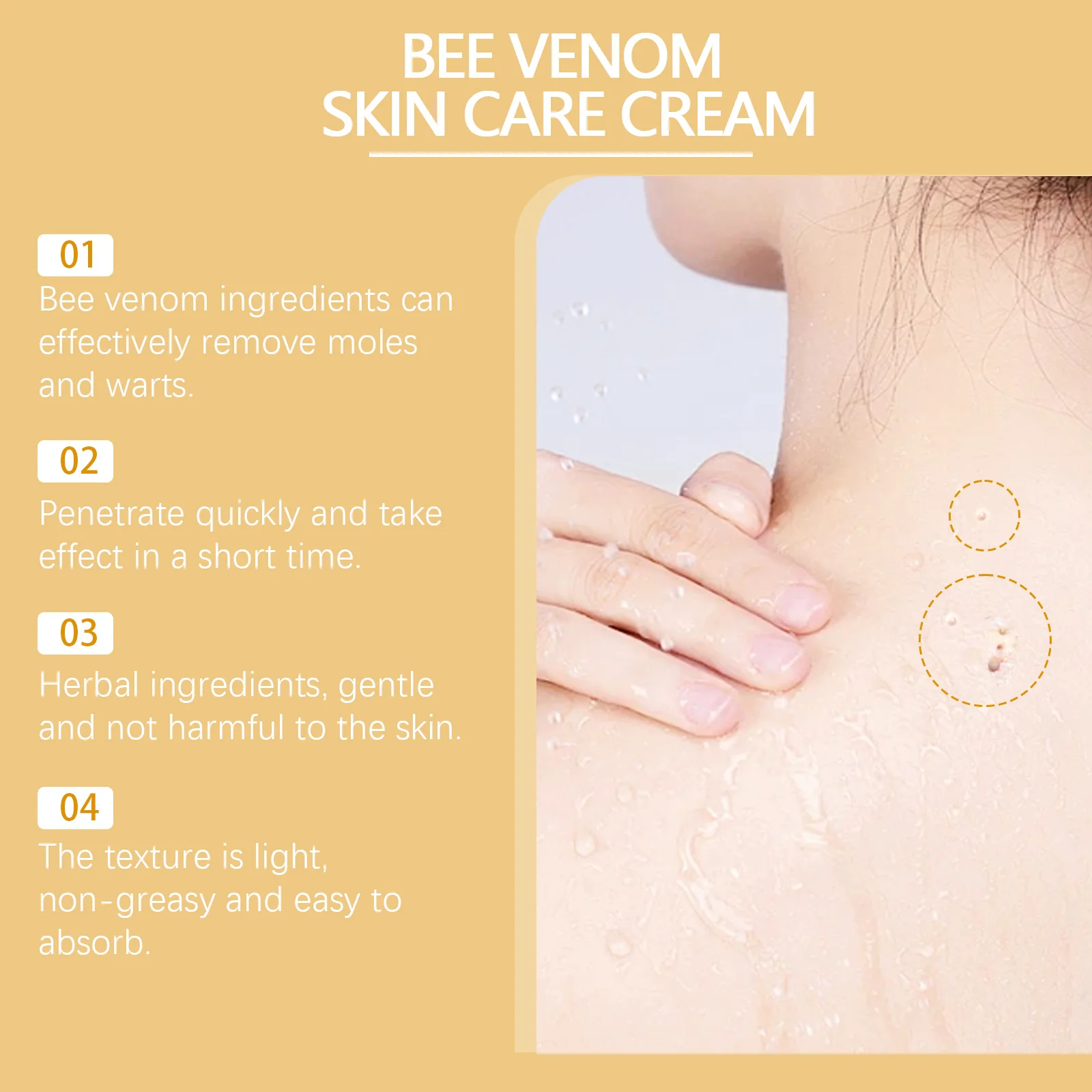 Bee Venom Skin Gentle Skin Cleansing Skin Care Cream Reduce Itchiness Strengthen Barrier Moisturizing Knee Body Massage Cream