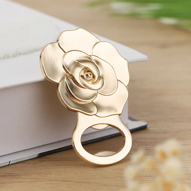 Zinc Alloy Rose Beer Bottle Opener for Wedding Party