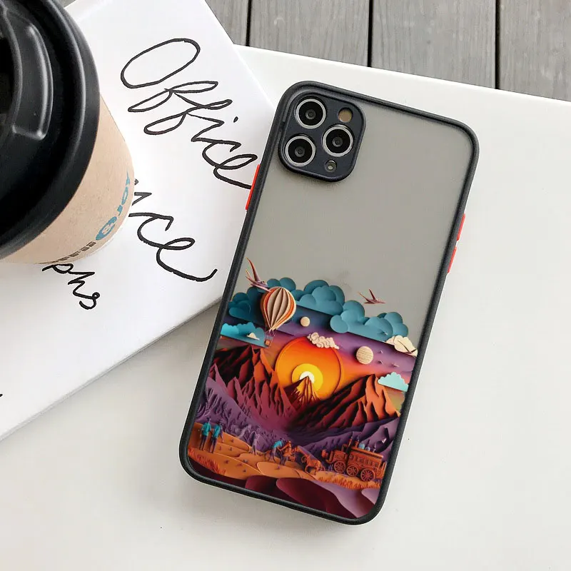 Landschaft Handy hülle für iPhone 15 14 11 12 13 Pro Max kreative Berge und Flüsse für iPhone xs x xr 7 8 plus se2 Rückseite – Detail 8