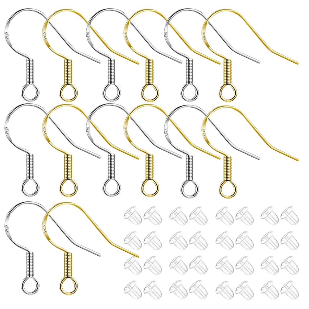 

400 Pcs Earring Accessories Clear Hooks Making French DIY Earbob Charms Silver Plated Copper Earrings Supplies Materials