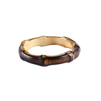 Nilerun Vintage Unique Handmade Rattan Wood Thick Real Natural Bamboo Root Bangle Unisex Bracelet for Couples Men and Women 2