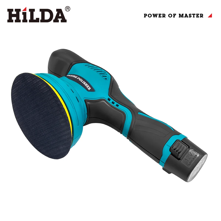 HILDA 12V Cordless Car Polisher Wireless Car Beauty Waxing Auto Paint Care Furniture Polishing Machine Auto Washing