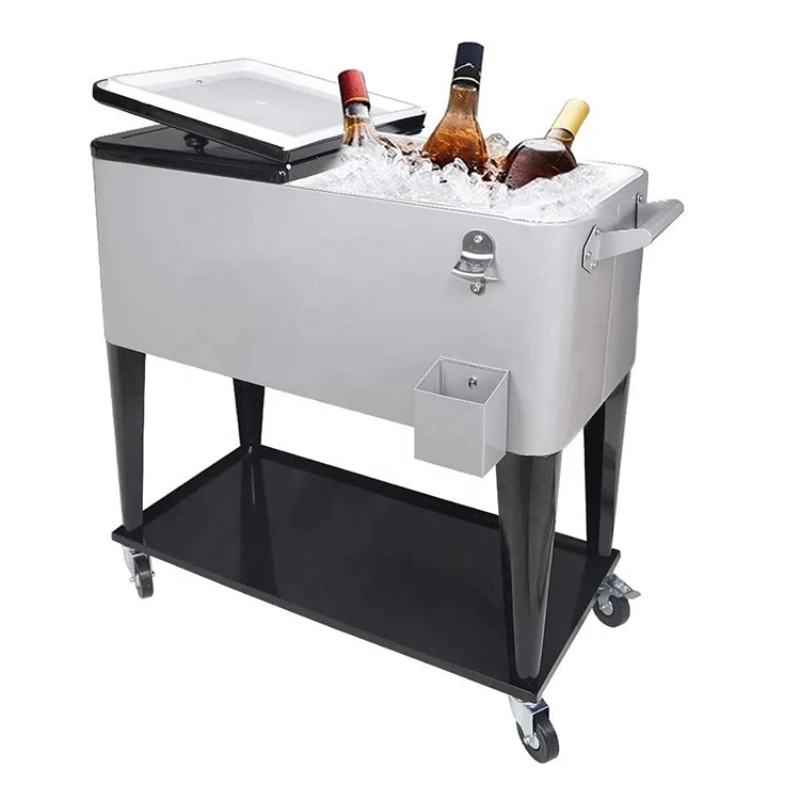 

Customized Logo Color Party Drink Beverage Beer Rolling Ice Chest Trolley Coole