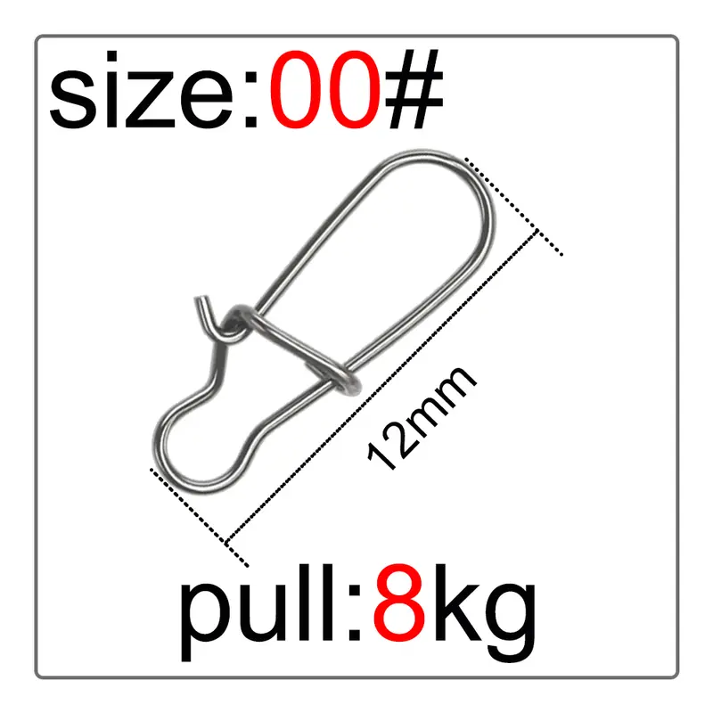 50Pcs Fishing Swivel Connector Hooks Line Clip Lock Carabiners Stainless Steel Fishing Fastener Snaps Tools - Image 7