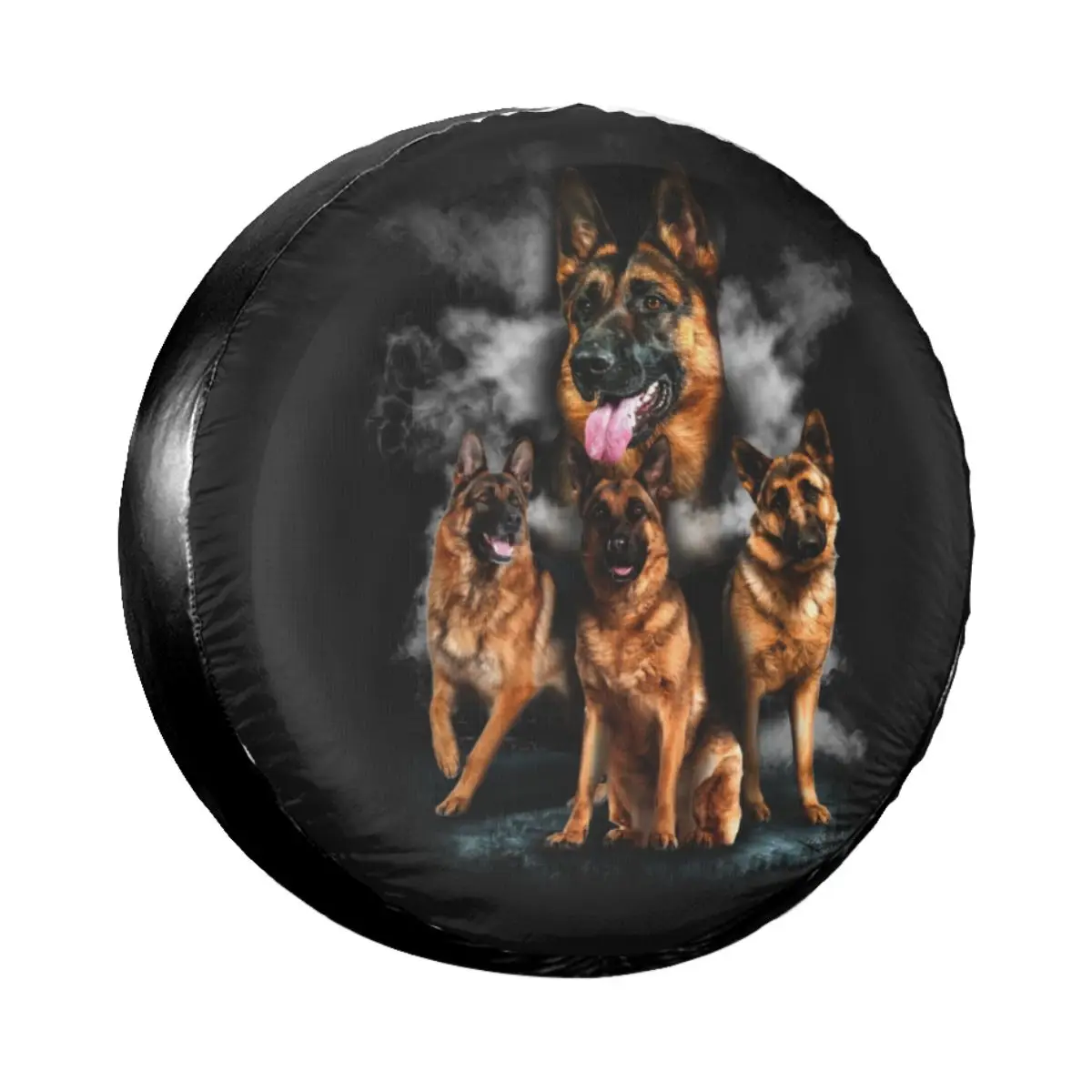 

German Shepherd Dog Spare Wheel Tire Cover Case Bag Pouch for Jeep Honda Animal GSD Vehicle Accessories 14-17Inch