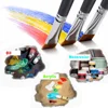 9Pcs Flat Art Paintbrush Set Anti-Shedding Synthetic Nylon with Long Handle Paint Brush for Watercolor Acrylics Gouache Oil 5