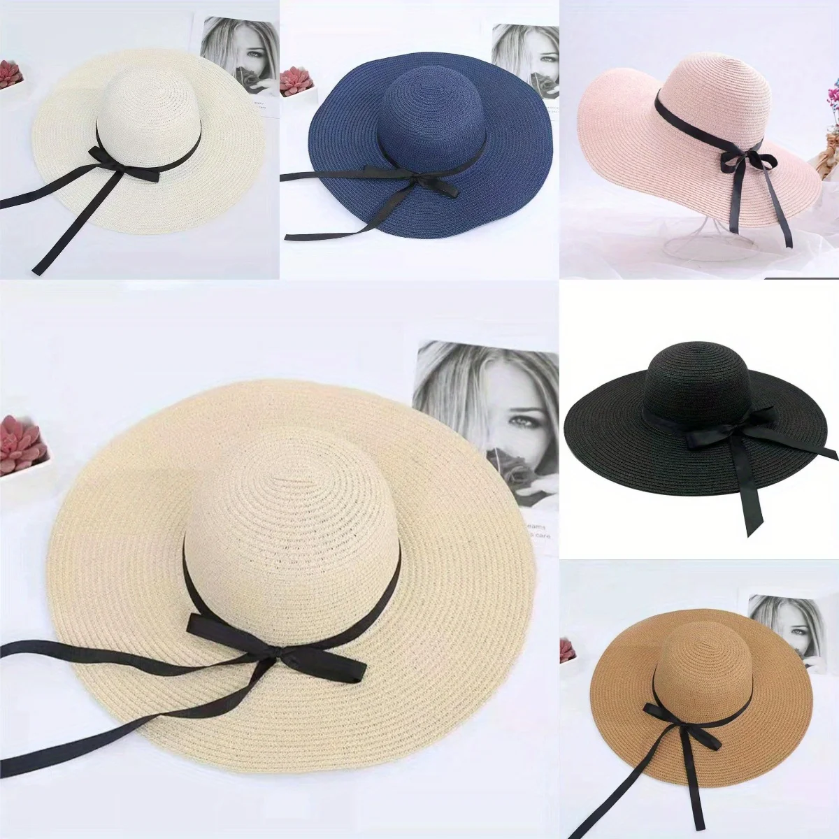 Шляпа соломенная с бантом для мужчин и женщин