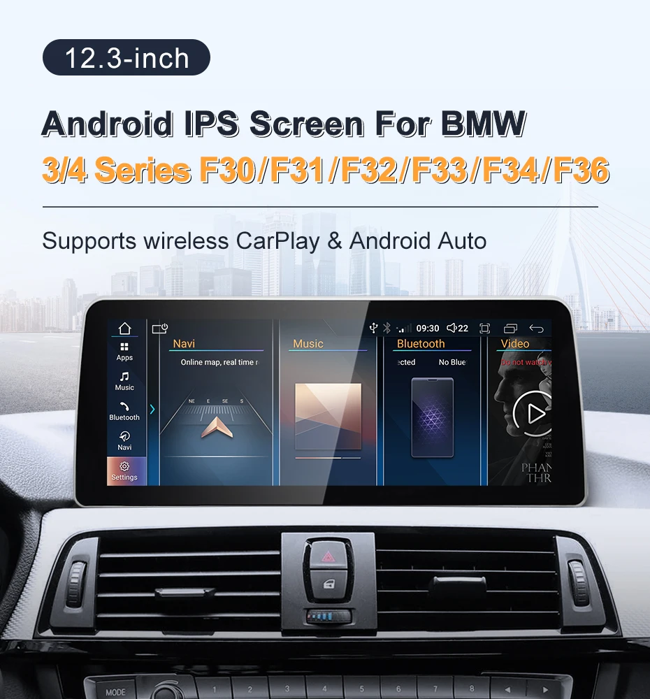 New ID6 ID7 ID8 UI 12.3inch Android System Wireless Carplay AUTO For BMW 3Series
