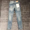 men streetwear white paints slim fit distressed jeans 2