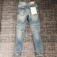 men streetwear white paints slim fit distressed jeans 2