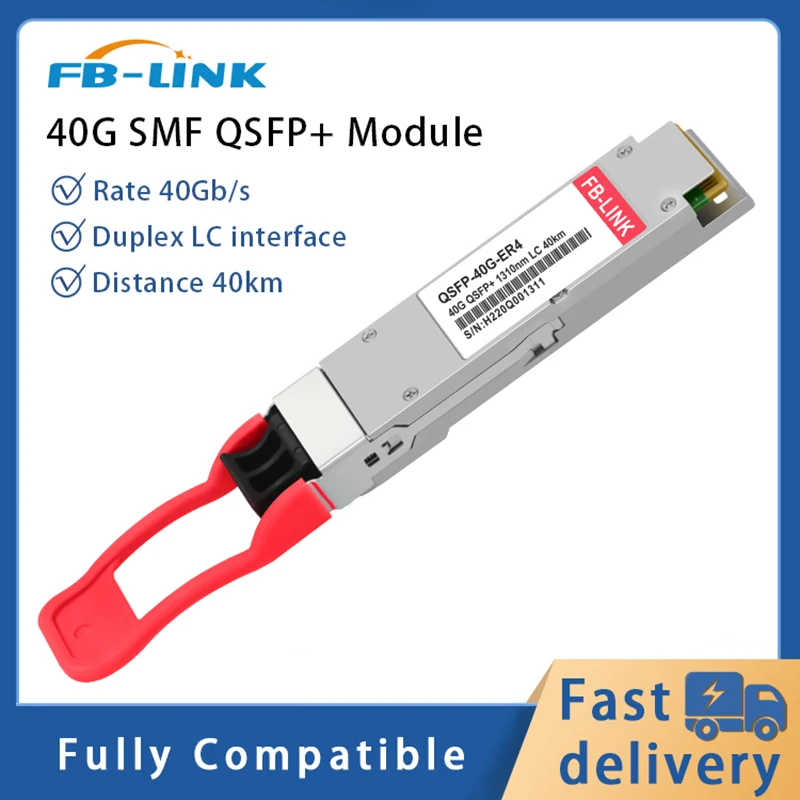 40G ER4 40km QSFP+ 1310nm Duplex LC SMF Transceiver Module Fiber optic for Cisco juniper Mellanox Mikrotik For Ethernet switch
