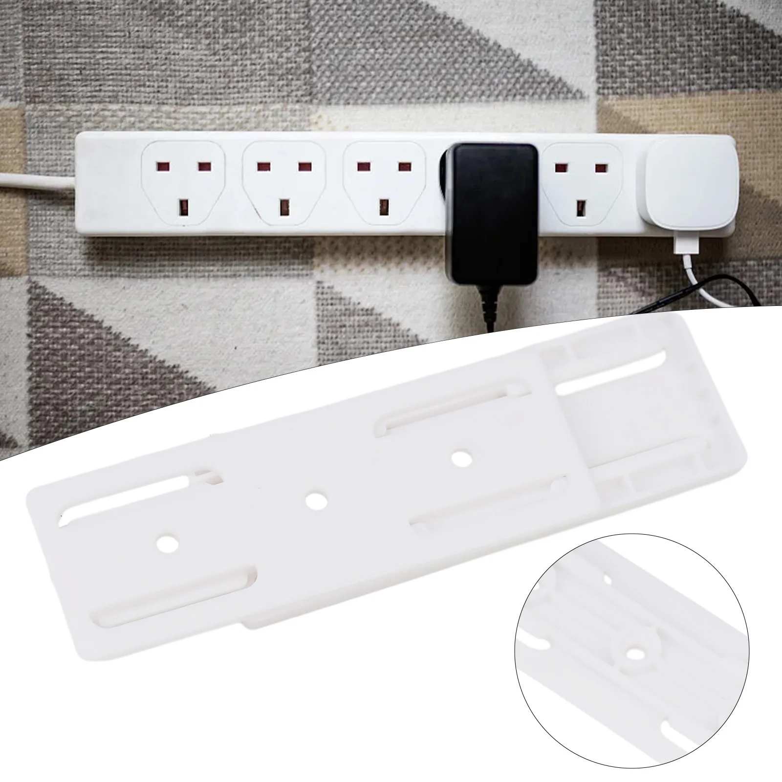 

Router Wall-Mounted Hanging Holders Self-adhesive Punch Free Socket Fixer Cable Power Strip Holder Cable Wire Organizer Rack