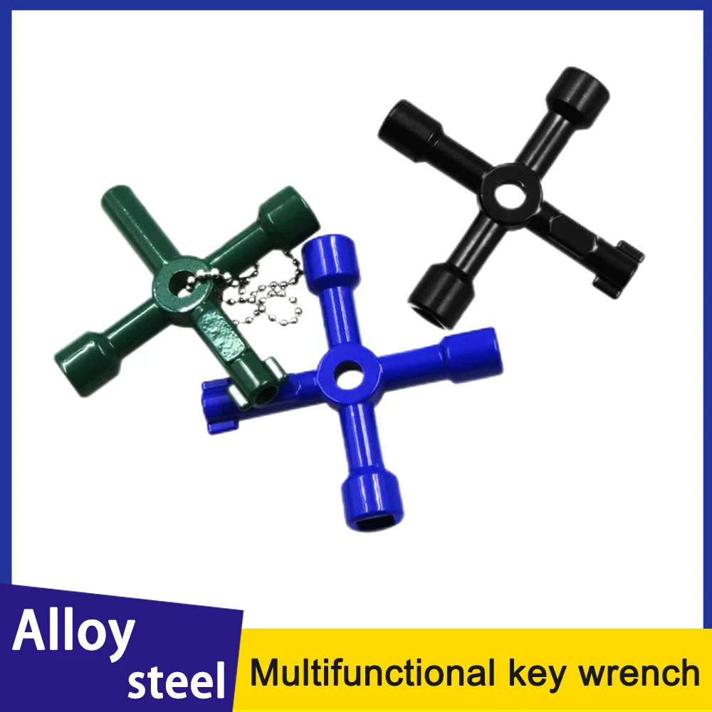 Electric Cabinet Car Elevator Cross Key Wrench Water Meter Valve Key Internal Triangle Wrench Multi-purpose Tool Portable 2