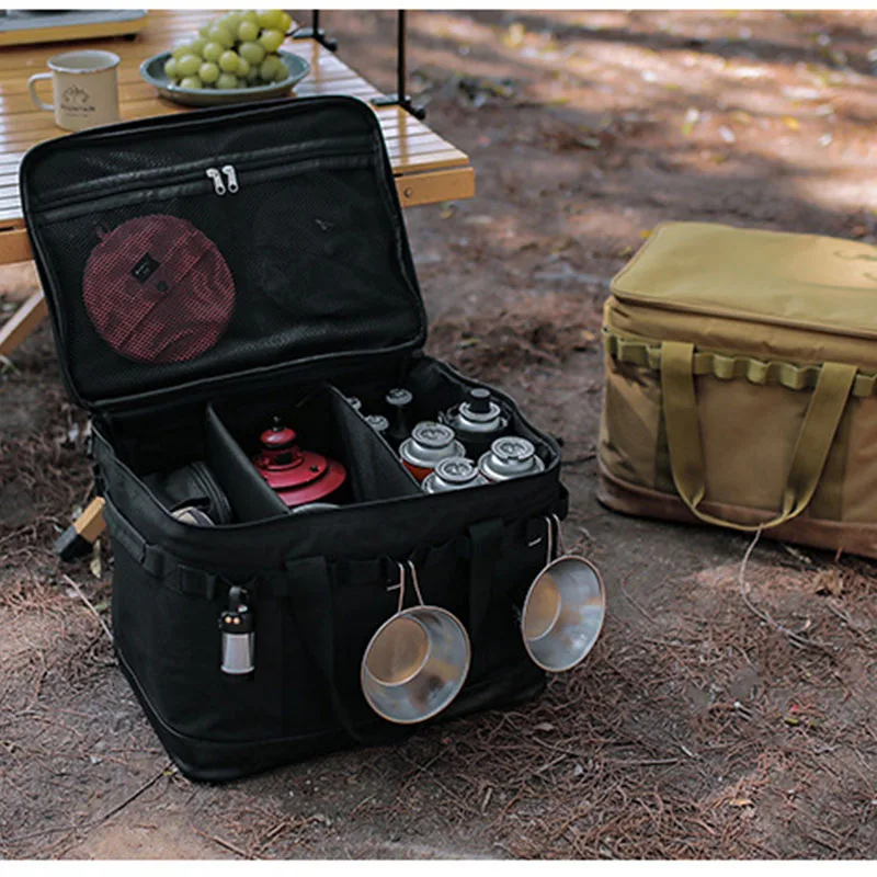 Multi functional picnic bag outdoor storage box camping waterproof handbag anti-collision tableware kitchenware storage bags