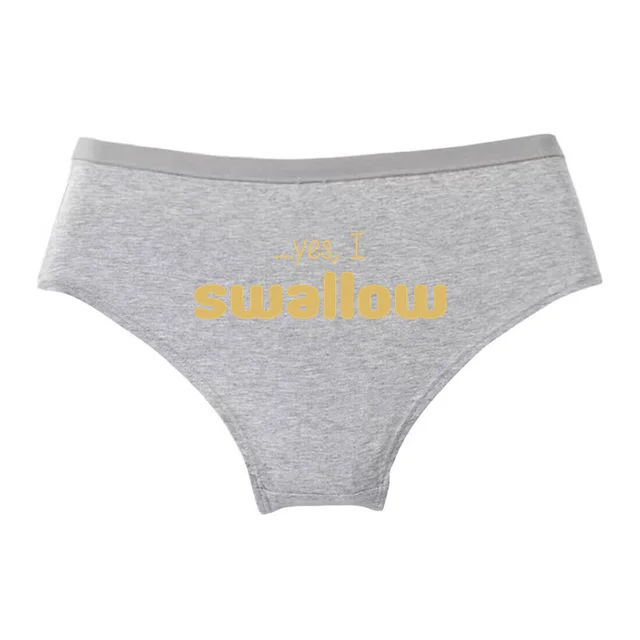 YES I SWALLOW Letters Print Underwear Cute Girl Briefs Female Soft Cotton Panties Sexy Lingeries For Women Ladies Underpants 14