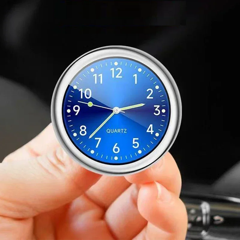 Mini Car Clock Air Outlet Dashboard Clock 40mm Alloy Luminous Clock Auto Digital Electronic Watch Quartz Clocks Automobile Interior Decor Accessories
