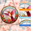 Acrylic Pattern Hummingbird Stained Window Hangings Colorful Flower Suncatchers for Windows, Birds Window Hangings with Chain 4